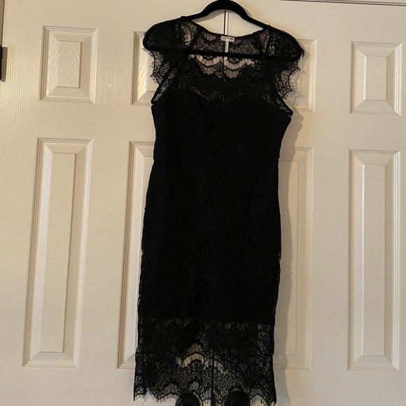 Free People Dresses & Skirts - Free People Black Lace High-Low Dress with Lining